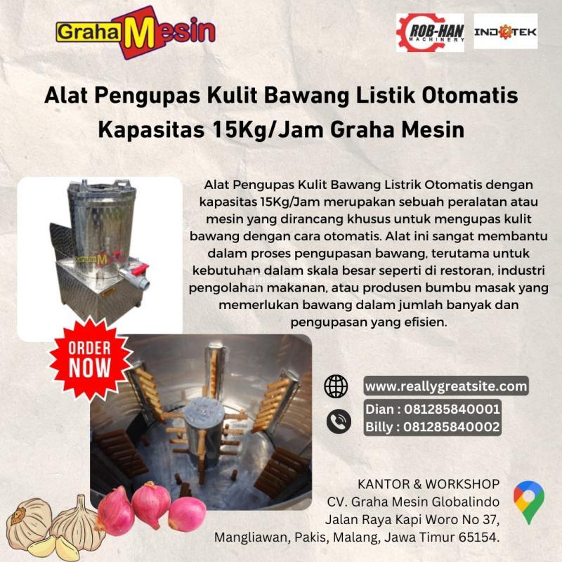Terbaru Alat Pengupas Kulit Bawang Listik Otomatis Kapasitas 15KgJam Graha Mesin Hub  81285840001 Dian)