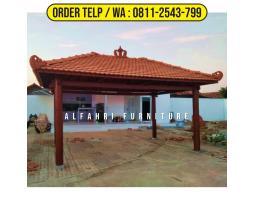 Gazebo Kayu Glugu 3x5 Atap Genteng