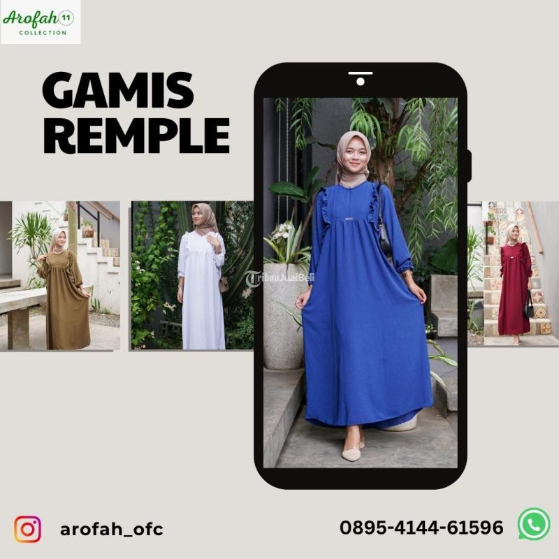 TERMURAH SE JAWA TENGAH, WA 0895-4144-61596,   Gamis polos Crincle Airflow Premium