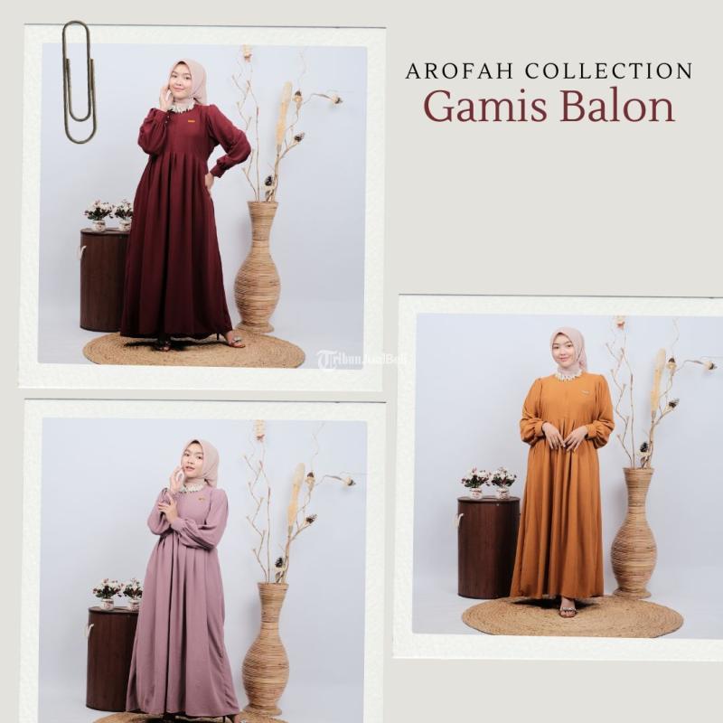 DISKON HARI INI, WA 0895-4144-61596, Gamis Polos murah by Arofah Collection