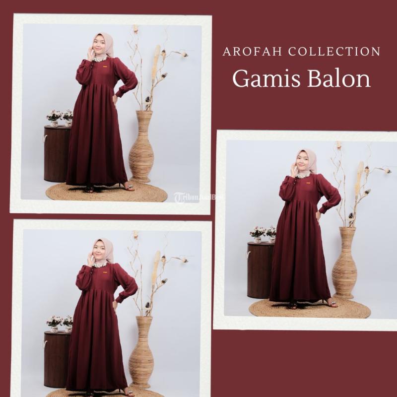 DISKON HARI INI, WA 0895-4144-61596, Gamis Polos murah by Arofah Collection