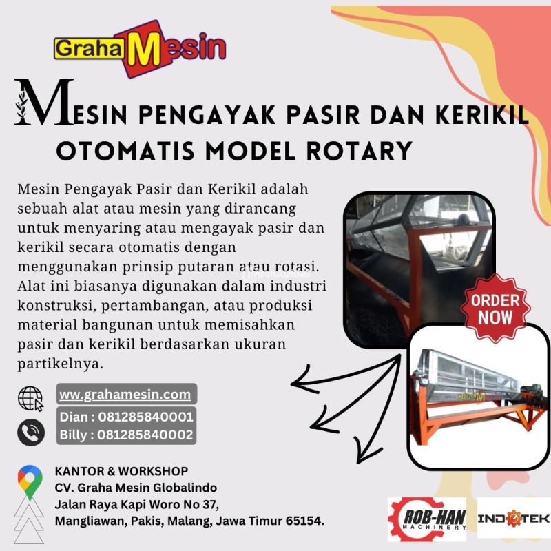 Mesin Pengayak Pasir dan Kerikil Otomatis Model Rotary Hub  081285840001 Dian