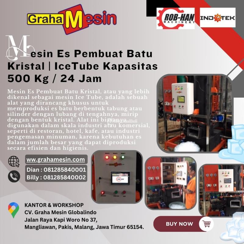 Mesin Es Pembuat Batu Kristal  IceTube Kapasitas 500 Kg Hub  081285840001 Dian