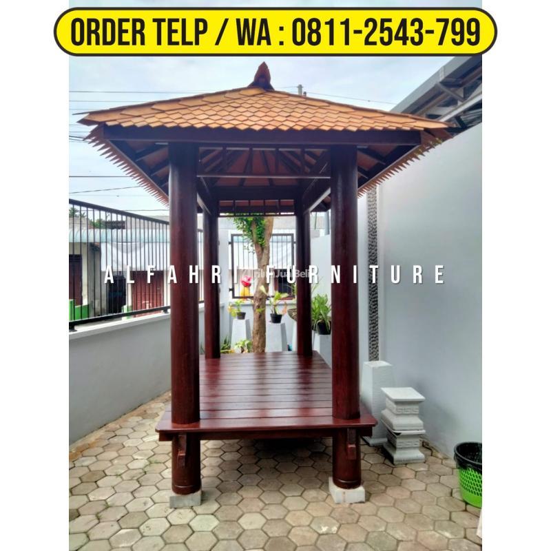 Gazebo Unik 2x3 Kayu Kelapa Minimalis