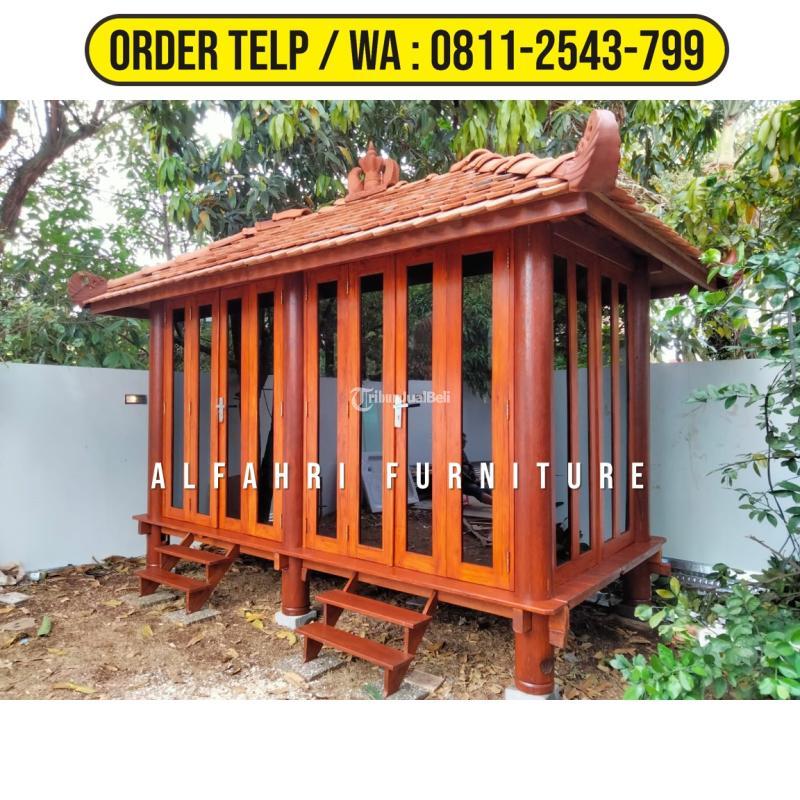 Gazebo Kelapa 2x4 Minimalis Modern Kayu Kaca