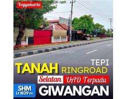 Tanah Lt 1829 m2 Ringroad Depan Kampus Terpadu UAD - Yogyakarta