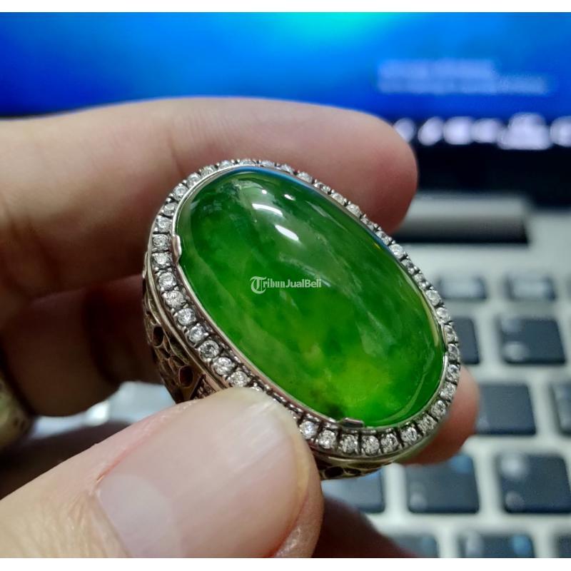 Batu Idocrase Lumut Aceh Super HQ IDC019 Giwang Kaca Berminyak Kolektor Item