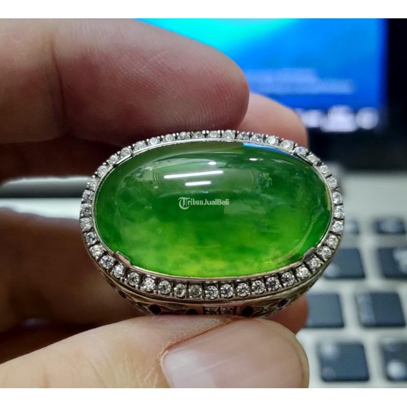 Batu Idocrase Lumut Aceh Super HQ IDC019 Giwang Kaca Berminyak Kolektor Item