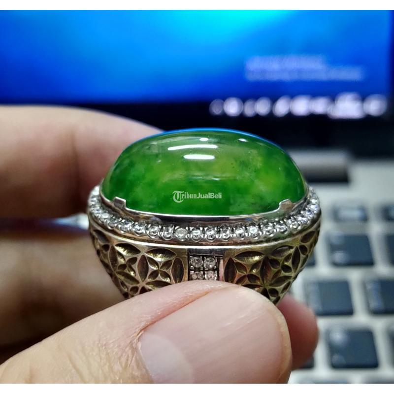 Batu Idocrase Lumut Aceh Super HQ IDC019 Giwang Kaca Berminyak Kolektor Item