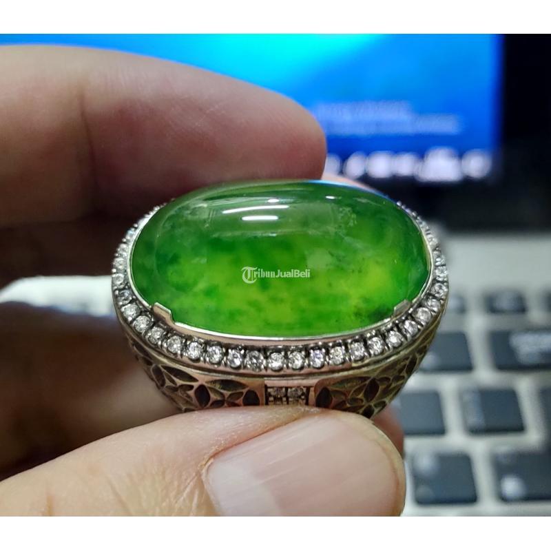 Batu Idocrase Lumut Aceh Super HQ IDC019 Giwang Kaca Berminyak Kolektor Item