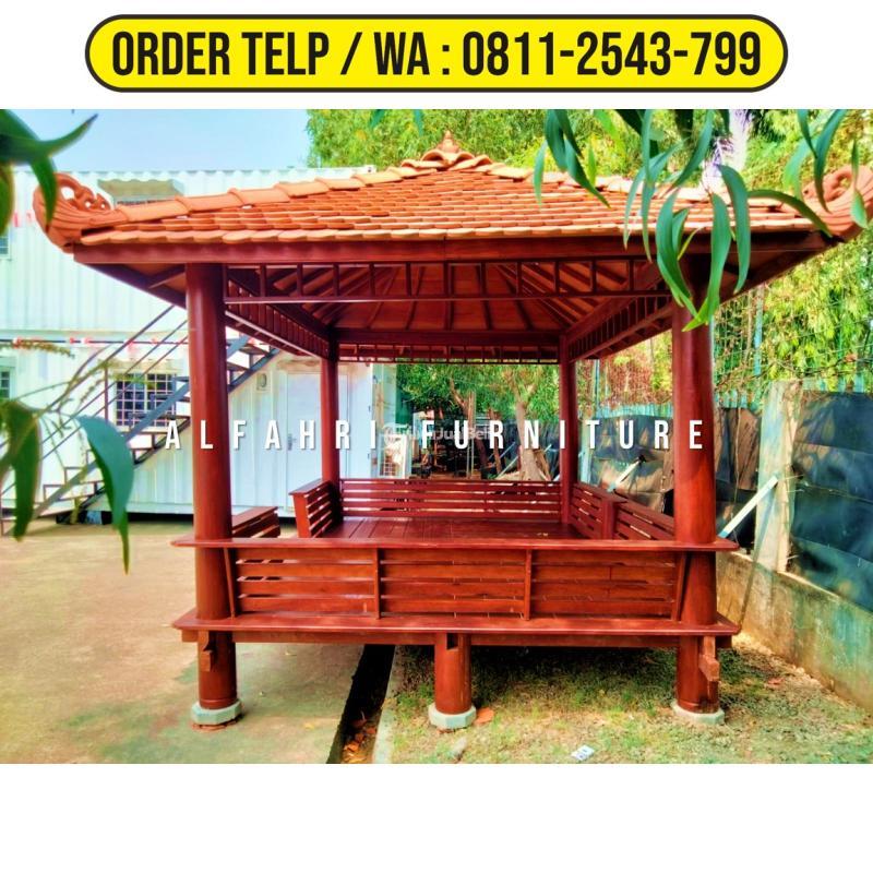 Gazebo Cantik 3x4 Minimalis Kayu Kelapa