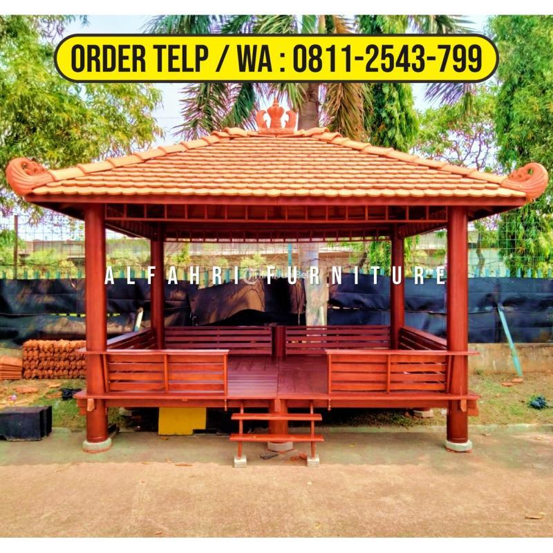 Gazebo Cantik 3x4 Minimalis Kayu Kelapa