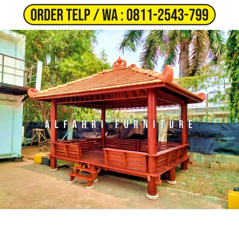 Gazebo Cantik 3x4 Minimalis Kayu Kelapa