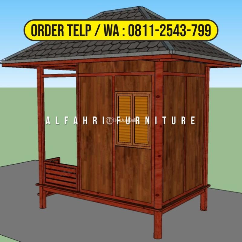 Gazebo Mewah 2x3 Pos Satpam Minimalis Kayu Kelapa