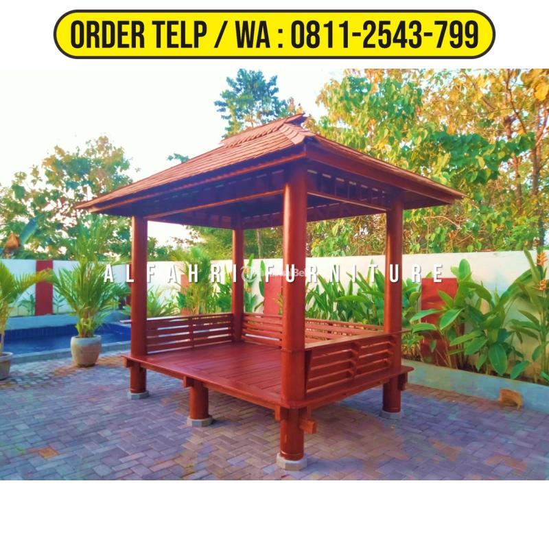 Gazebo Mushola 2x3 Minimalis Kayu Kelapa Atap Sirap