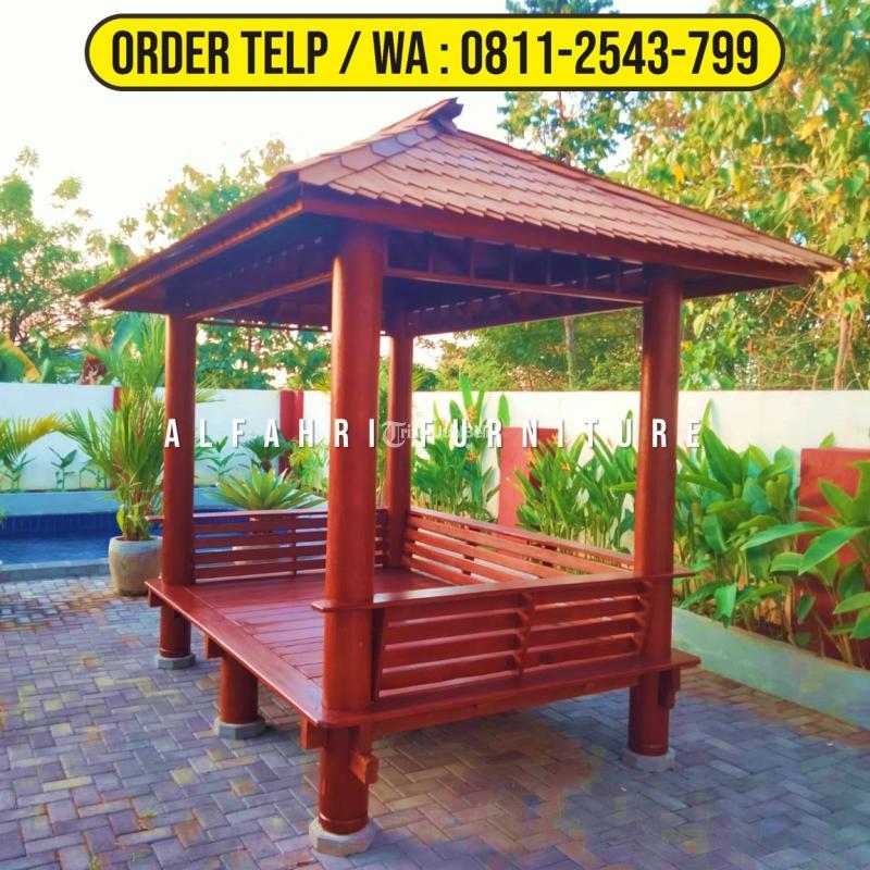 Gazebo Mushola 2x3 Minimalis Kayu Kelapa Atap Sirap