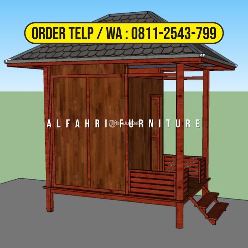 Gazebo Mewah 2x3 Pos Satpam Minimalis Kayu Kelapa