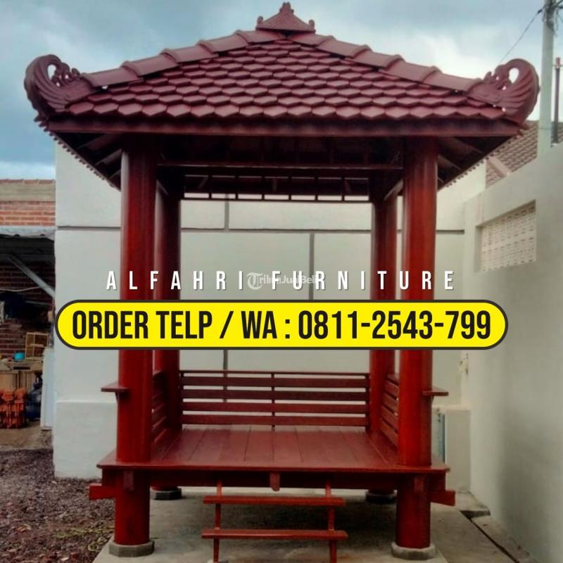 Gazebo Taman Sekolah 2x2 Kayu Minimalis