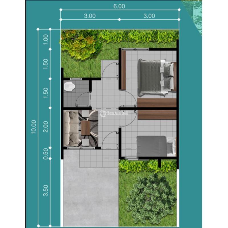 Jual Rumah Subsidi LT60 LB30 2KT 1KM Angsuran 1 Jutaan Flat Modal KTP ...