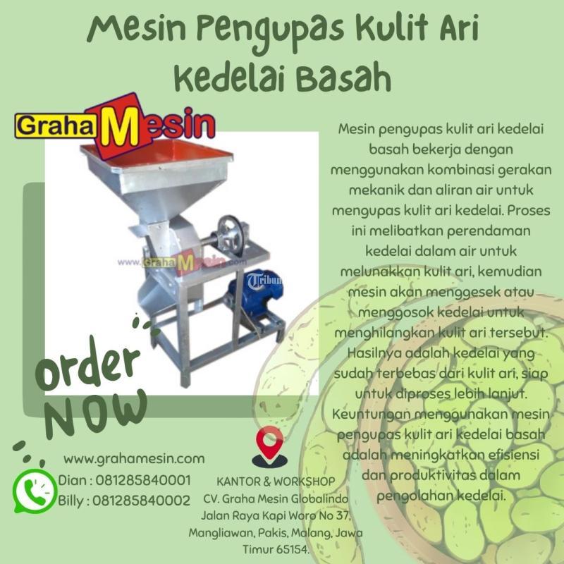 TERBAIK Mesin Pengupas Kulit Ari Kedelai Kering Basah