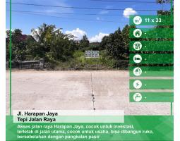 Tanah 11 x 33 Tepi Jalan Harapan Jaya, Pontianak, Kalimantan Barat.