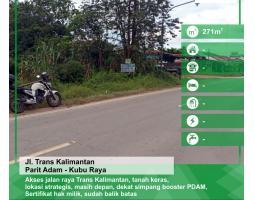 Tanah 271 M2 Tepi Jalan Trans Kalimantan, Kuburaya, Kalimantan Barat