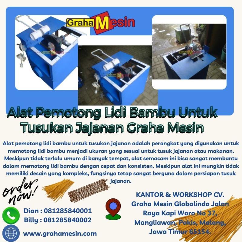 TERBAIK Alat Pemotong Lidi Bambu Untuk Tusukan Jajanan Graha Mesin