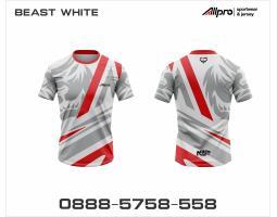 Kaos Jersey  Allpro Seri Beast White Untuk Lari, Badminton, Pingpong, Tenis Meja, Voli - Solo Jawa Tengah