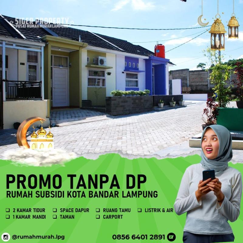 Jual Rumah Subsidi 2KT 1KM dengan Carport, Pemesanan Tanpa DP - Kota Bandar Lampung