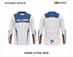 Jersey Racing White Allpro Bahan Anti Bakteri Anti Bau - Solo Jawa Tengah