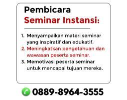 Pembicara Seminar Motivator Perusahaan Training Etos Kerja - Surabaya Jawa Timur