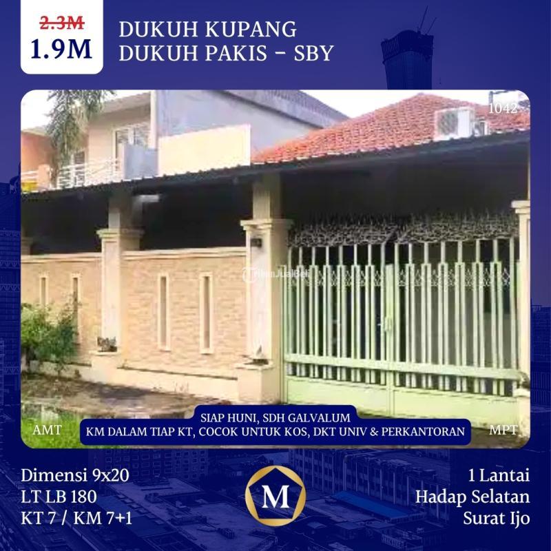 Jual Rumah Bekas Luas 180 m2 Dukuh Kupang Harga 1.9M Siap Huni Galvalum Lokasi Strategis - Surabaya Jawa Timur