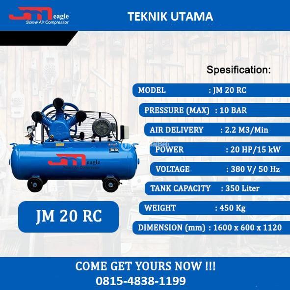 Kompresor Piston JM 20 RC Pressure 10 Bar - Surabaya Jawa Timur