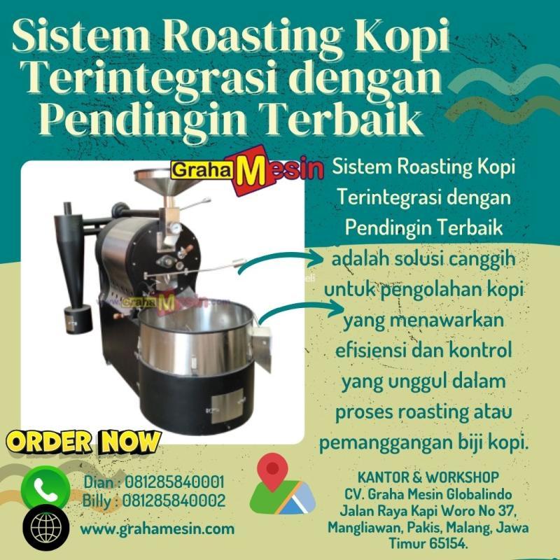 Terbaik Sistem Roasting Kopi Terintegrasi dengan Pendingin - Malang Jawa Timur