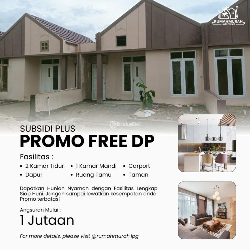 Jual Rumah Subsidi Siap Huni Baru Tanpa DP Dekat Kemiling - Bandar Lampung