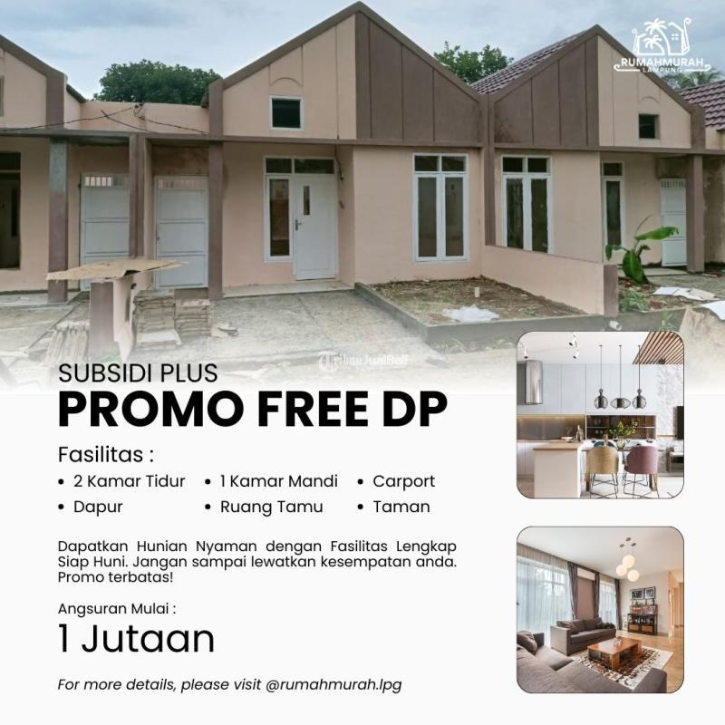 Jual Rumah Subsidi Siap Huni Baru Tanpa DP Dekat Kemiling - Bandar Lampung