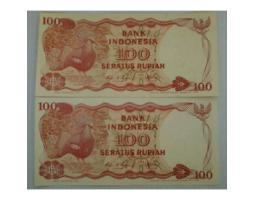 Koleksi Antik dan Kuno Uang Kertas Banknotes Paper Money Goura Victoria 2 Seri Berurut 1984 - Bandung Barat Jawa Barar