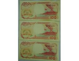 Koleksi Antik dan Kuno Uang Kertas Banknotes Paper Money Perahu Pinisi 3 Seri Berurut 1992 - Bandung Barat Jawa Barat