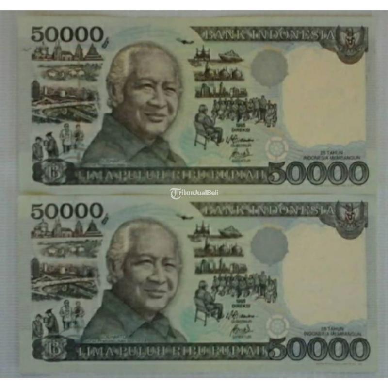 Koleksi Antik dan Kuno Uang Kertas Banknotes Paper Money Soeharto 2 Seri Berurut 1995 - Bandung Barat Jawa Barat