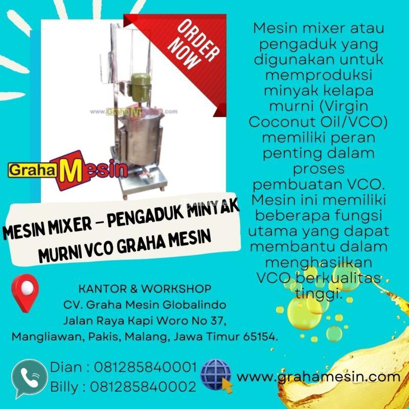 Mesin Mixer Pengaduk Minyak Murni VCO - Malang Jawa Timur