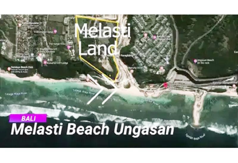 Tanah di Ungasan Bali Luas 56.850 m2 Dekat Pantai Melasti, Melasti Cliff Flying Site Bali, Ungasan Beach Club Bali, Karma Kandara Private Beach Bali