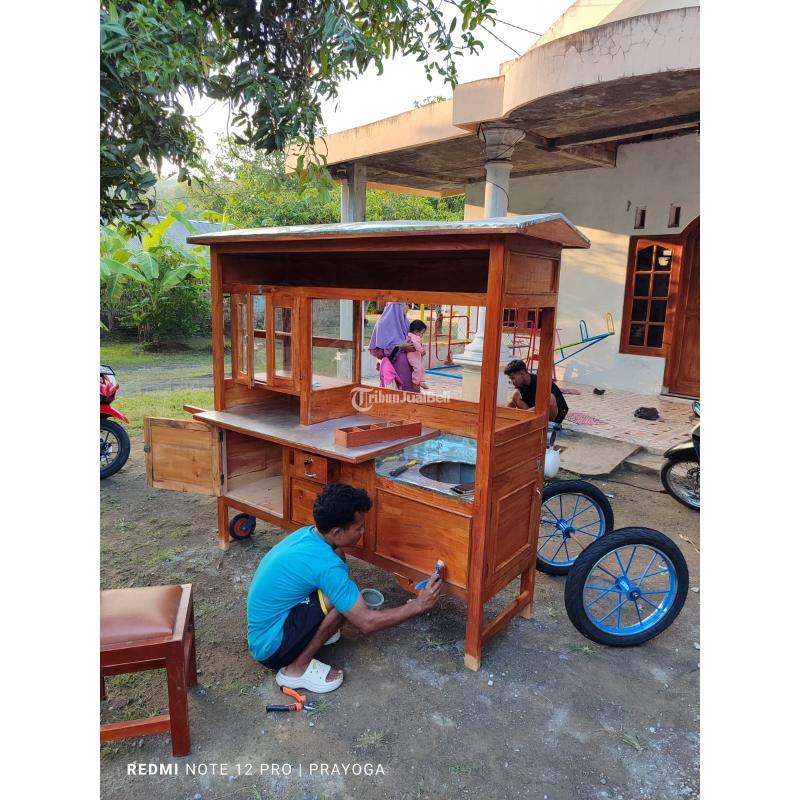 Produsen Gerobak Mie Ayam Bakso Kayu Jati Mahoni Custom Cikupa - Klaten Jawa Tengah