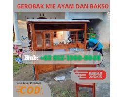 Stok Ready Gerobak Mie Ayam Bakso Kayu Jati Mahoni Custom Kresek - Klaten