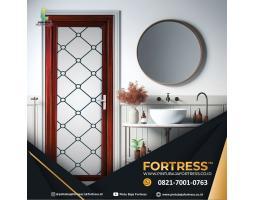 PREMIUM! WA 0821 7001 0763 (FORTRESS) Pintu Aluminium Modern Warna Coklat di Banjar