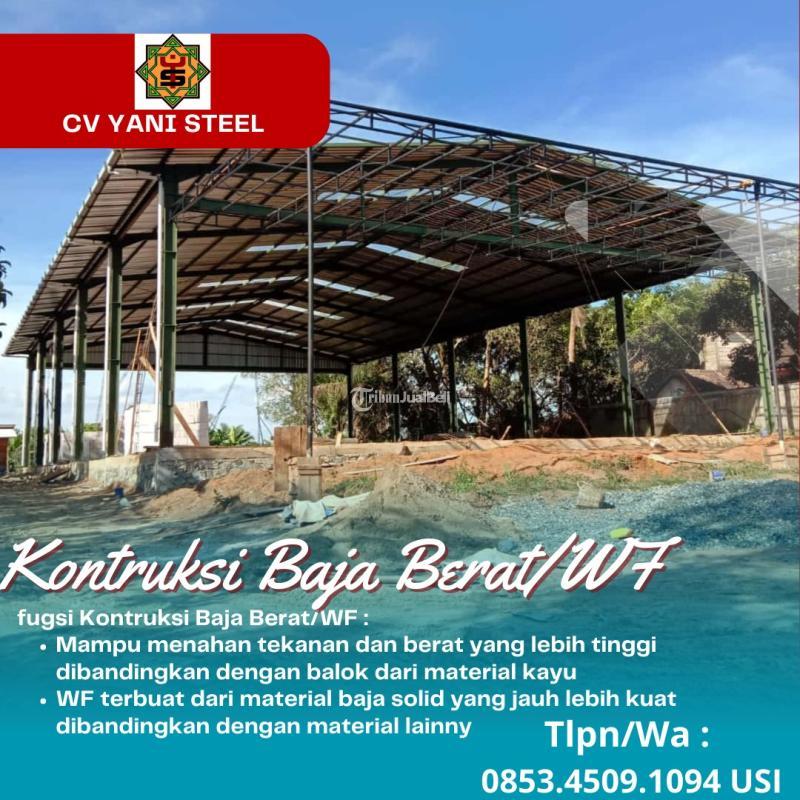 Pengerjaan Pembuatan Kontruksi Baja Berat WF Lap Olahraga Gudang DLL