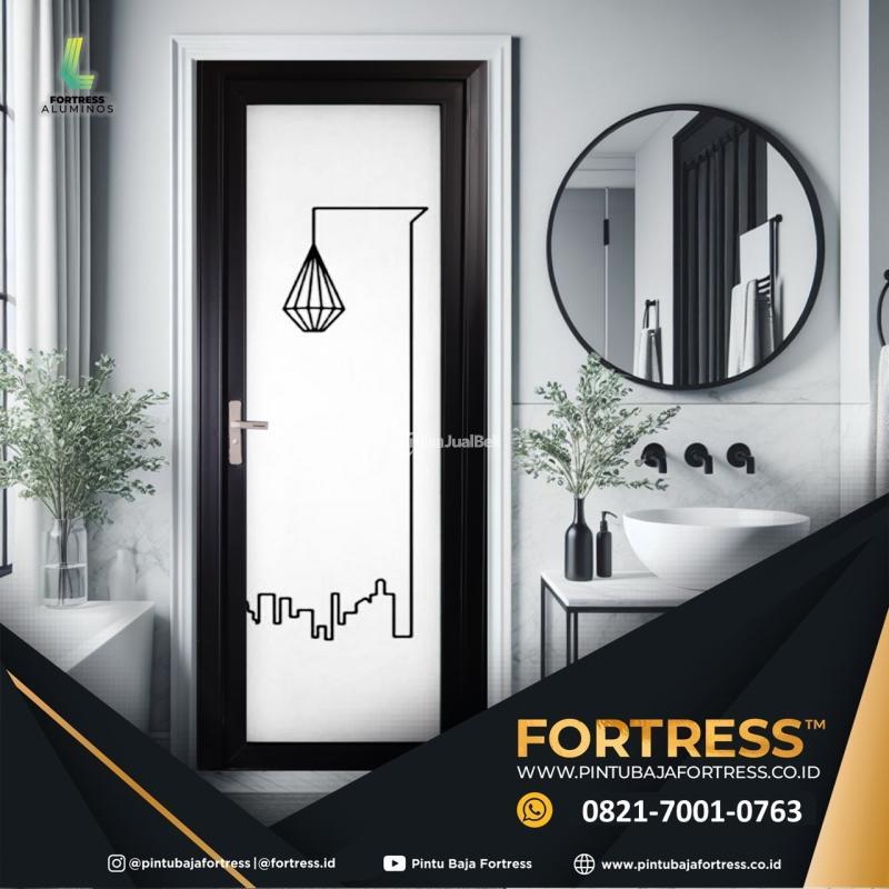 MEGAH WA 0821 7001 0763 FORTRESS Pintu Aluminium Modern Warna Hitam di Banjarbaru