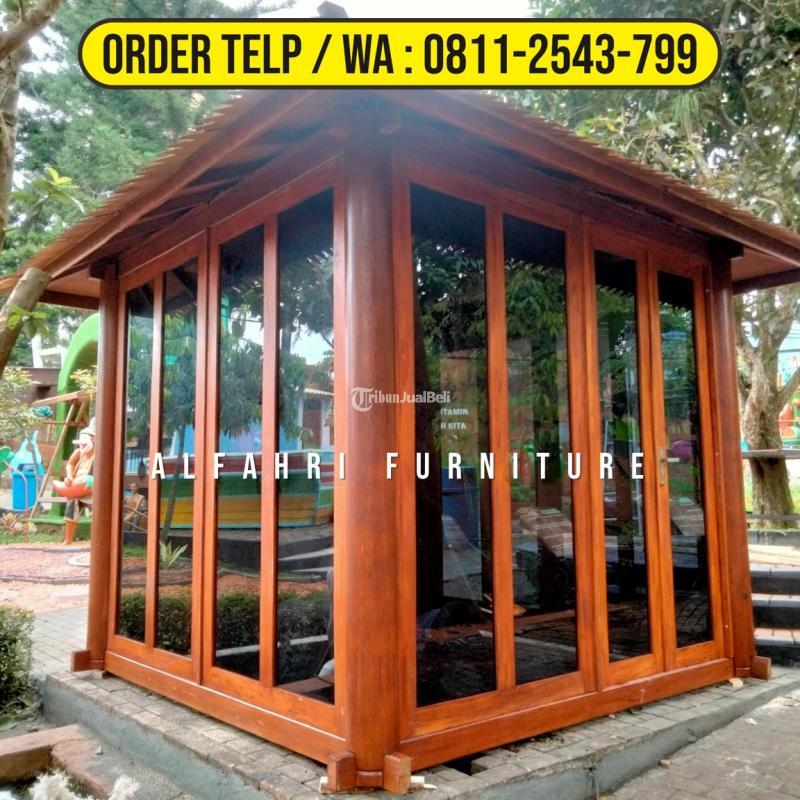 Gazebo Garden Resto 3x3 Dinding Kaca Minimalis - Jombang Jawa Timur