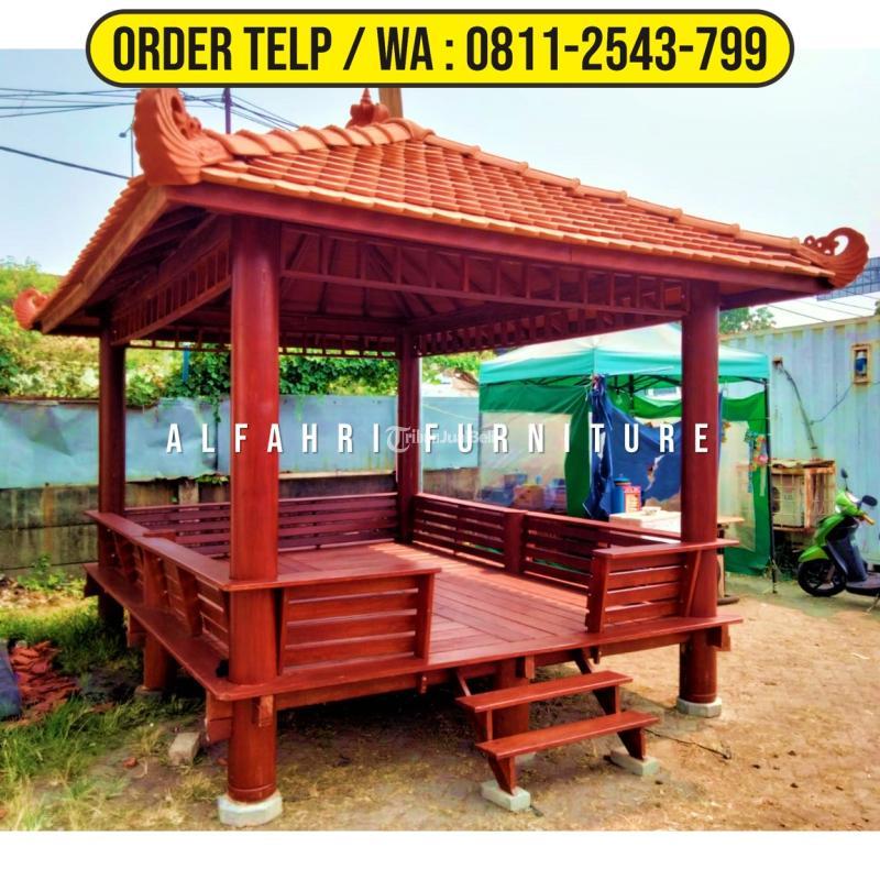 Gazebo Pantai 3x4 Kayu Kelapa Minimalis - Jombang Jawa Timur