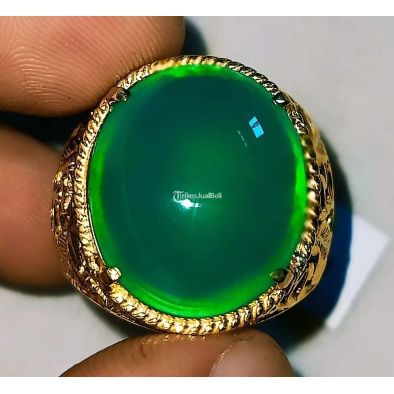 Batu Bacan Gulau Kualitas Terbaik BC102 Bluishgreen Kental Solid Glossy Super Klimis - Jakarta Pusat 
