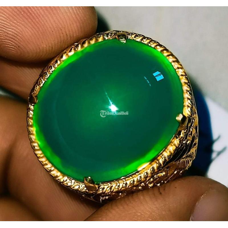 Batu Bacan Gulau Kualitas Terbaik BC102 Bluishgreen Kental Solid Glossy Super Klimis - Jakarta Pusat